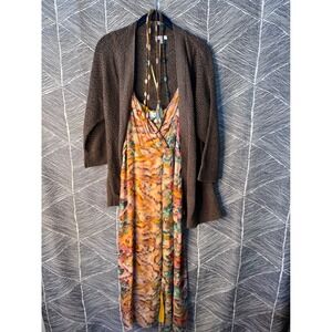 Boho Sud Express Risilis Maxi Dress Multicolor Abstract Print Viscose Size S NWT